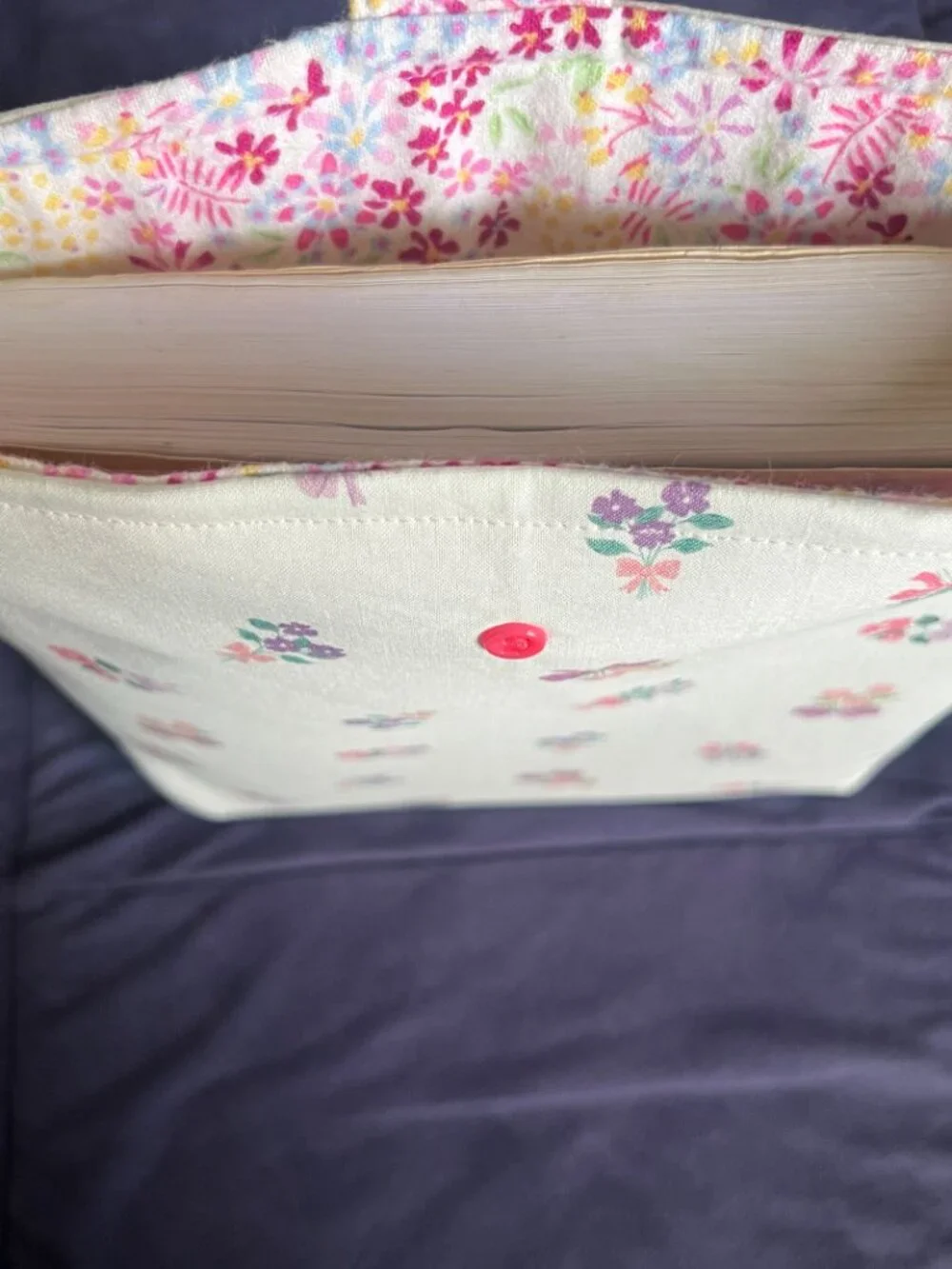 NWOT Large Book Sleeve & eBook Cover: Handmade Padded iPad Snap Pouch